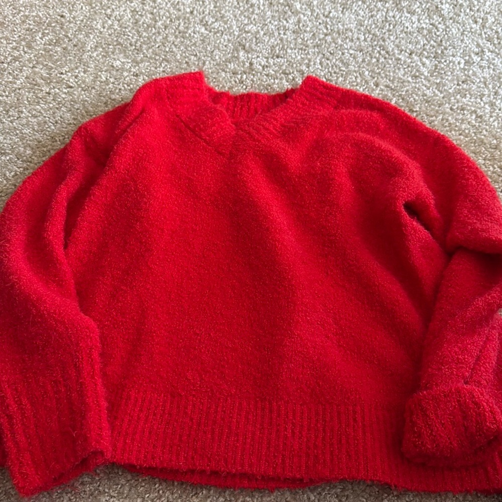 Aerie Chunky Red Sweater